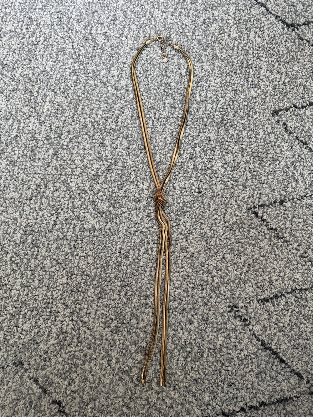 Something Navy Gold-Tone Multi Strand Knot Lariat Necklace